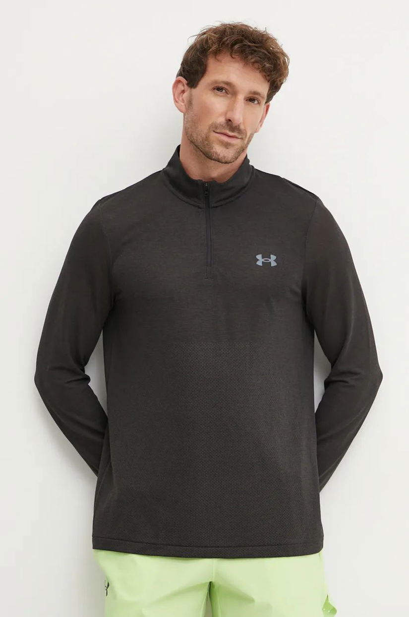 Under Armour hanorac de jogging Seamless Stride culoarea negru, melanj, 1378168