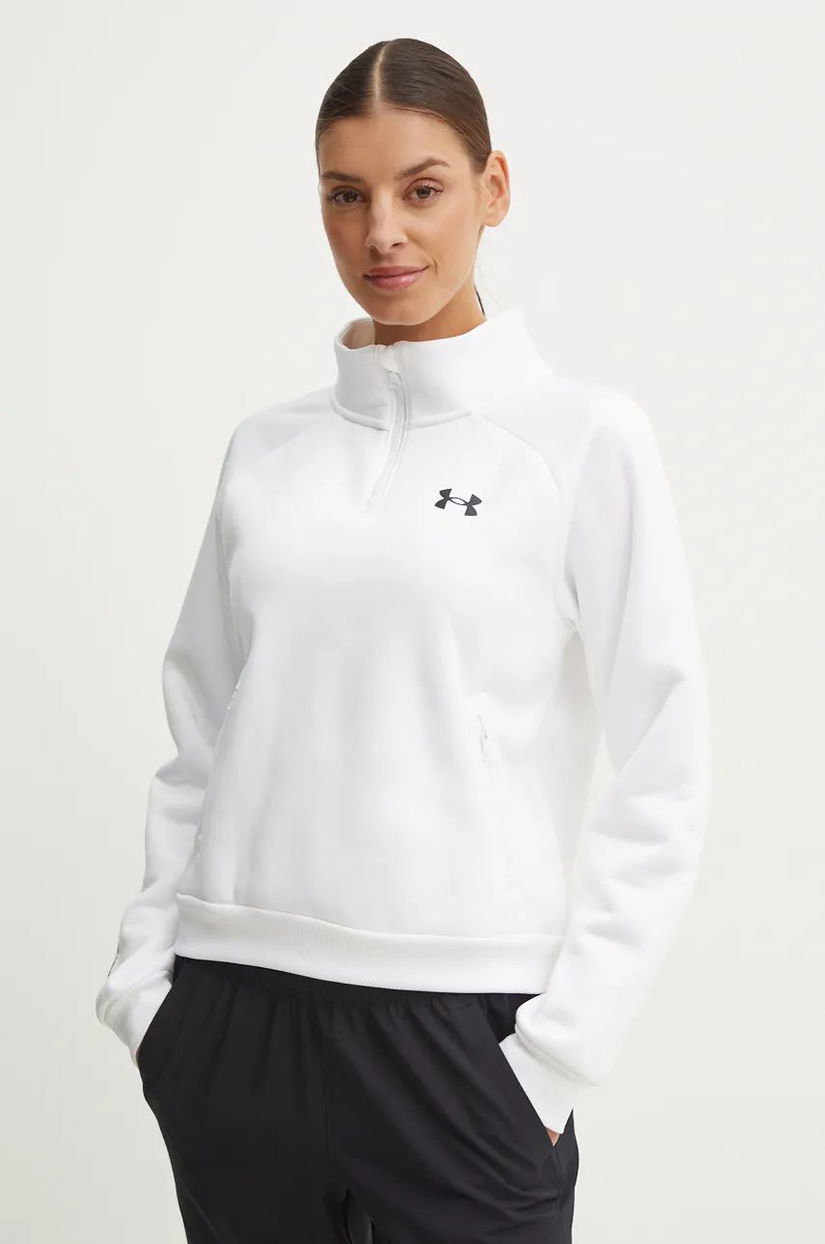 Under Armour bluza Armour Fleece Pro femei, culoarea alb, neted, 1386505