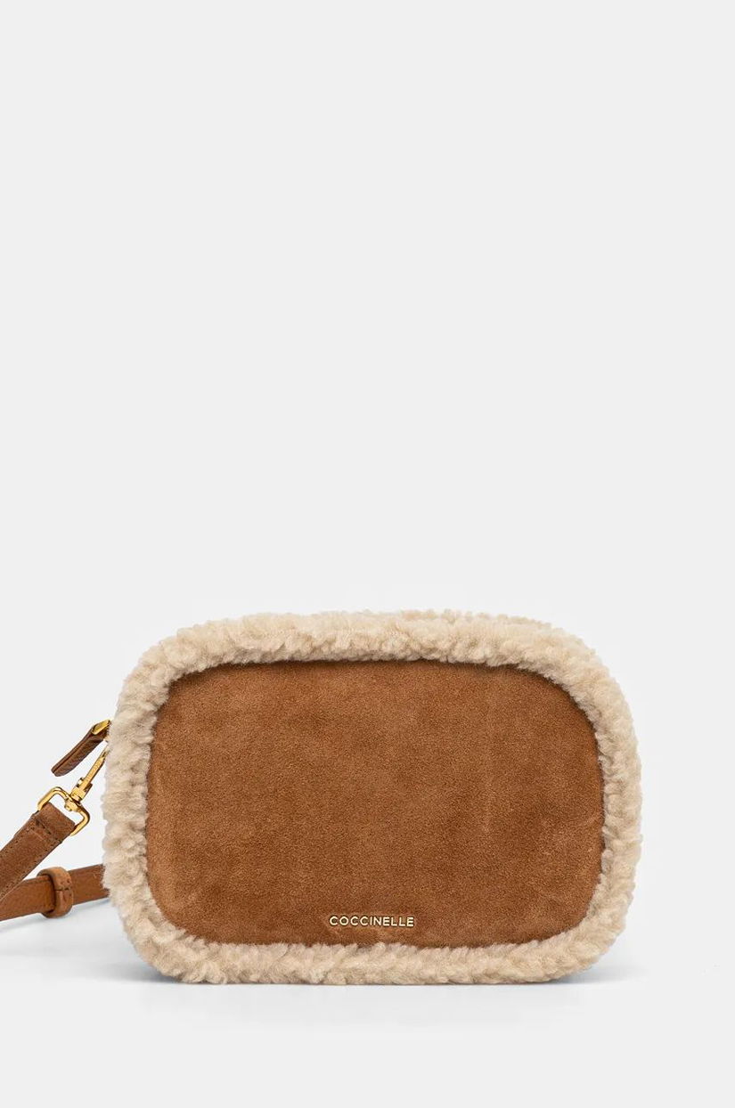 Coccinelle poseta TEBE ECO SHEARLING culoarea maro, E5 RNS 55 I1 01