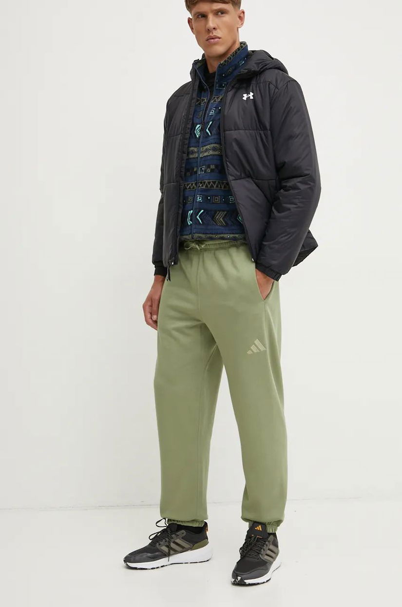 adidas pantaloni All SZN barbati, culoarea verde, neted, IY4127