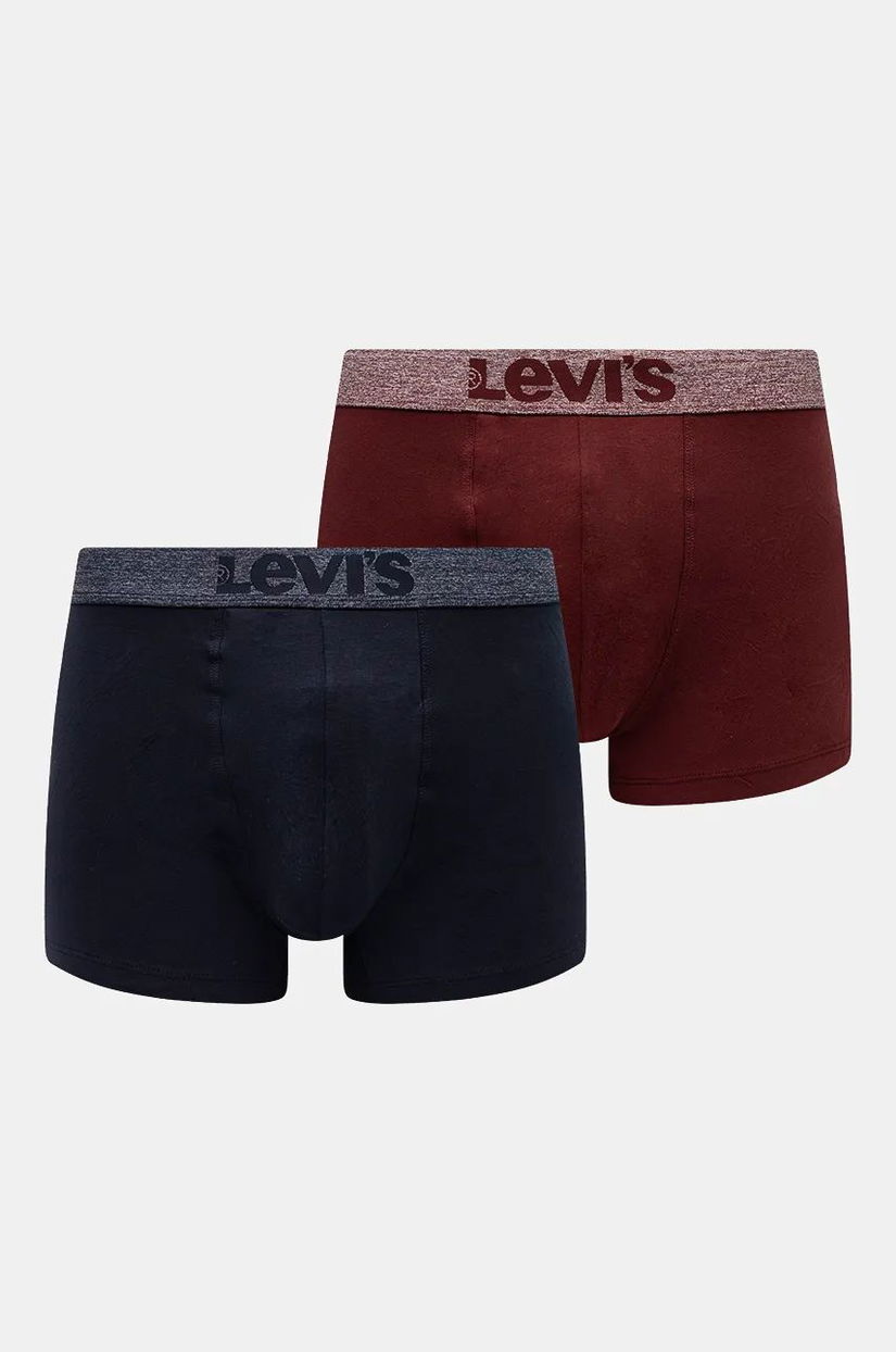 Levi's boxeri 2-pack barbati, culoarea bordo, 37149-1002