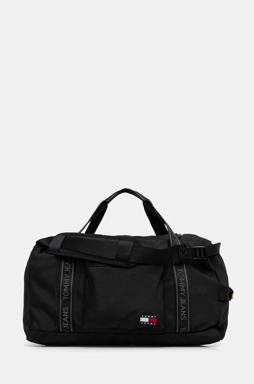 Tommy Jeans rucsac barbati, culoarea negru, mare, cu imprimeu, AM0AM12411