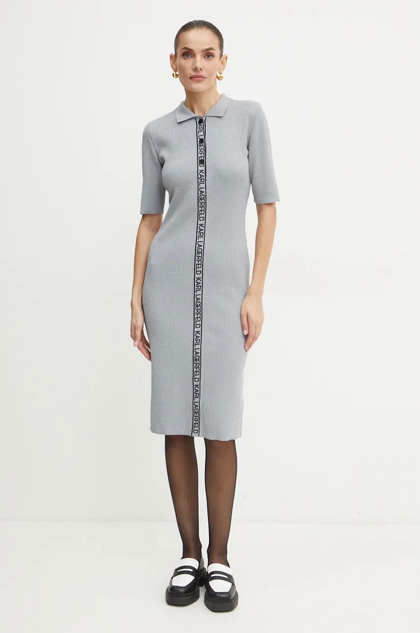 Karl Lagerfeld rochie culoarea gri, mini, mulata, 246W1325