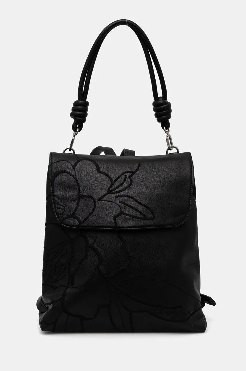 Desigual rucsac KELLER HAMPTON femei, culoarea negru, mic, cu imprimeu, 24WAKP17