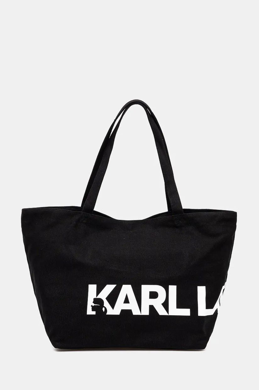 Karl Lagerfeld geanta de bumbac culoarea negru, 246W3886