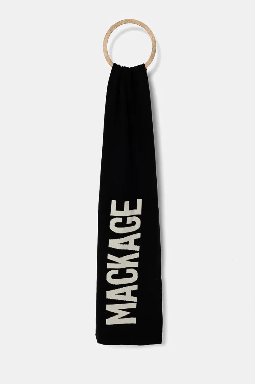 MACKAGE esarfa de lana culoarea negru, modelator, JUNO-Z