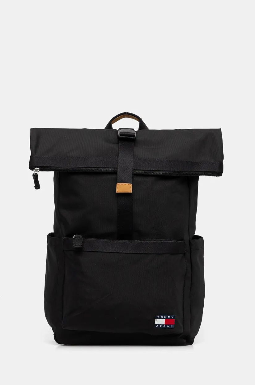 Tommy Jeans rucsac barbati, culoarea negru, mare, neted, AM0AM12993