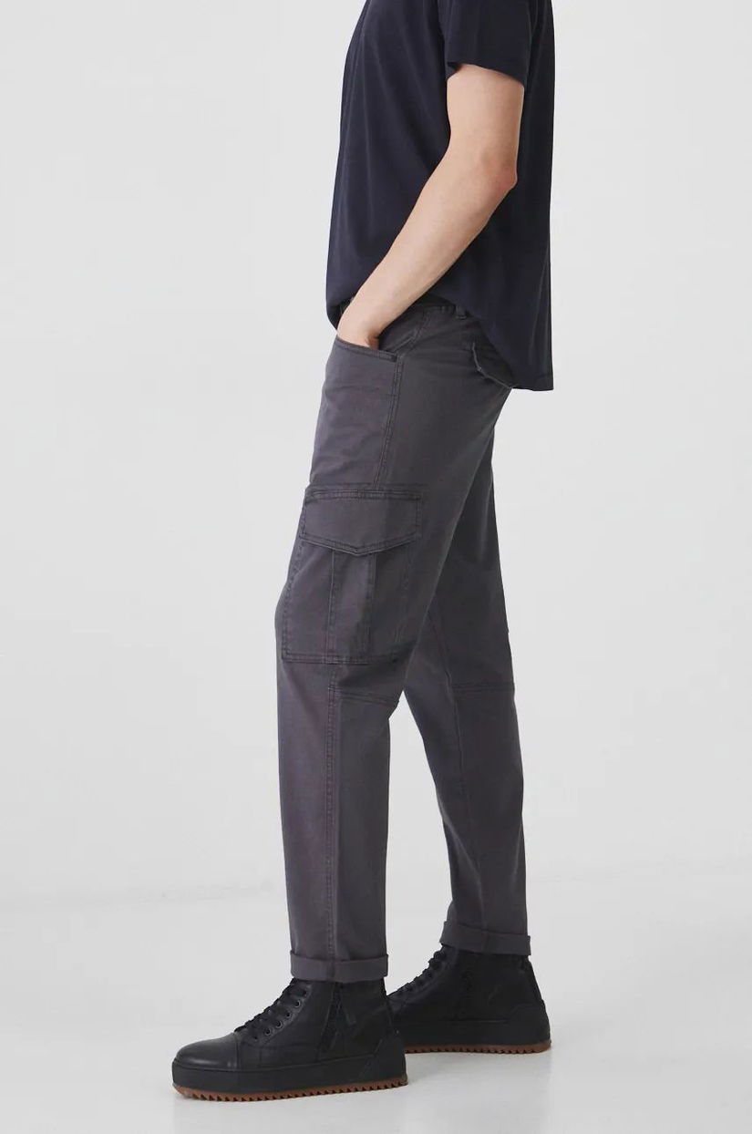 Medicine pantaloni barbati, culoarea gri, cu fason cargo