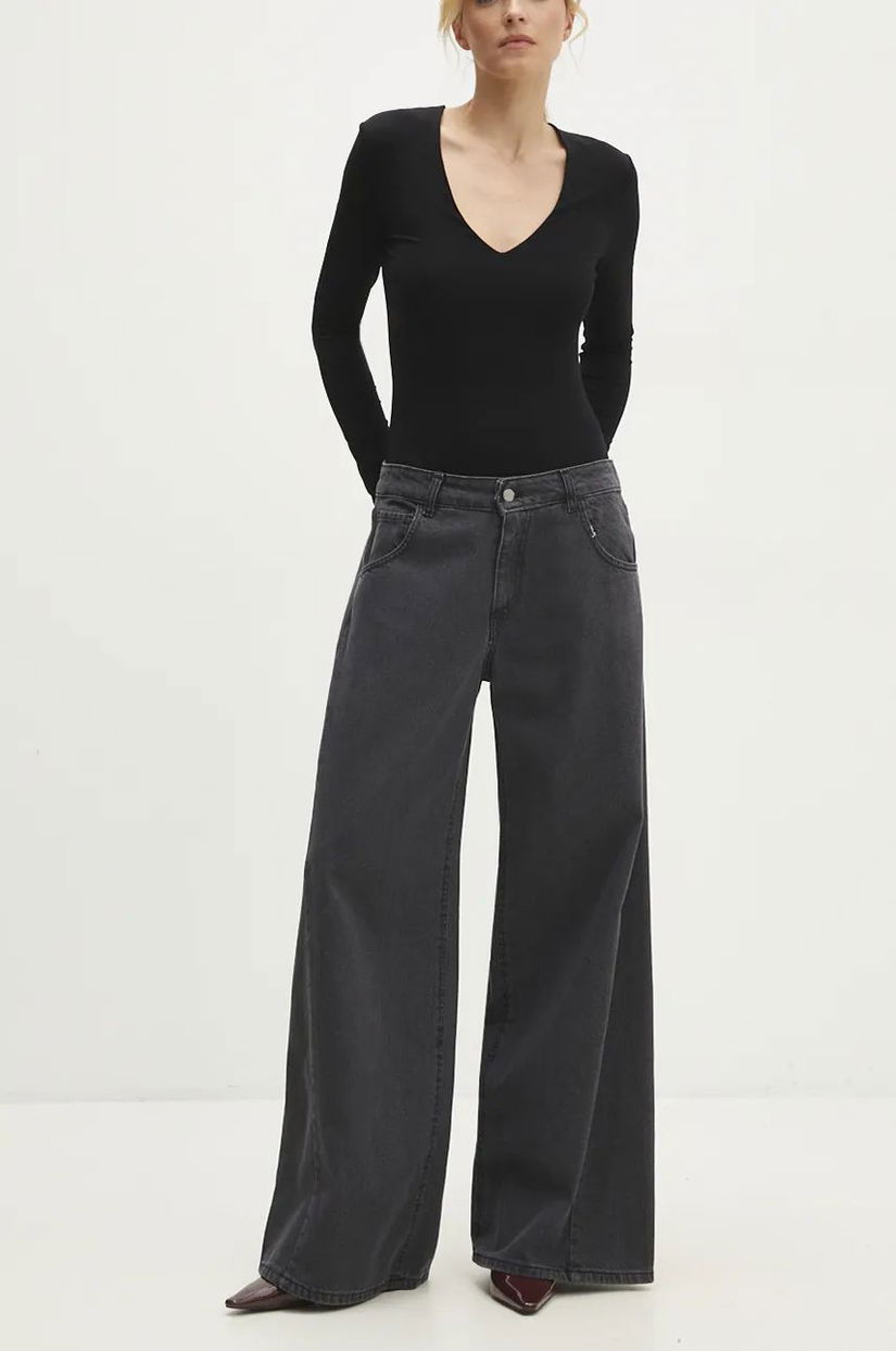 Answear Lab jeansi femei, culoarea negru