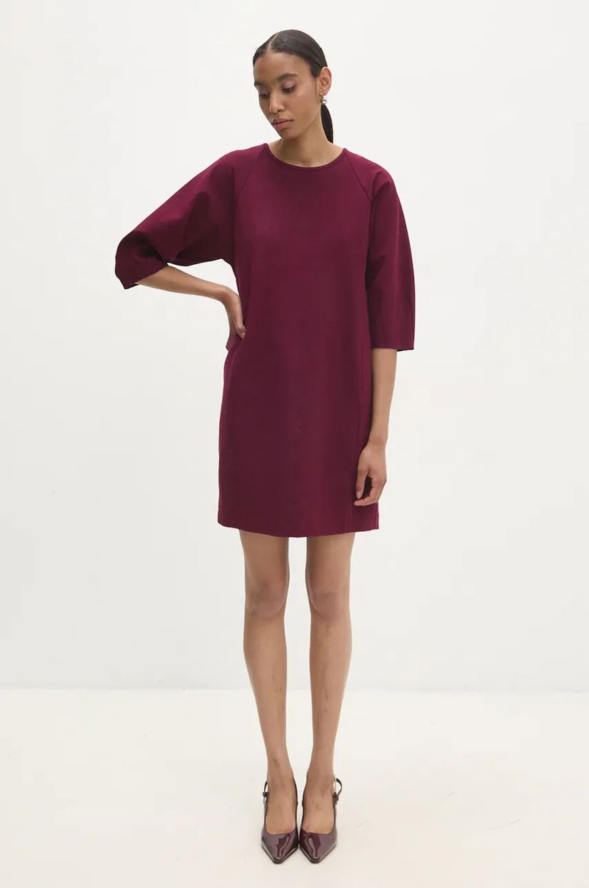 Answear Lab rochie culoarea bordo, mini, drept