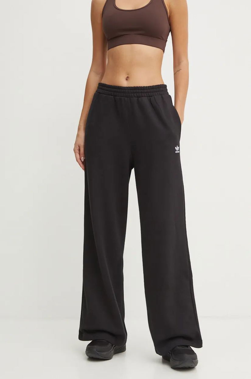 adidas Originals pantaloni de trening Femme Galore Wideleg Fleece Pants culoarea negru, neted, JN3030