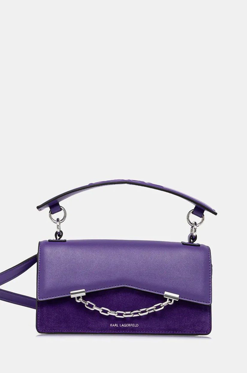 Karl Lagerfeld poseta de piele culoarea violet, 246W3041