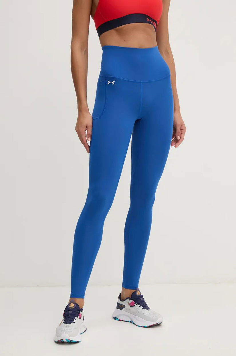 Under Armour leggins de antrenament Motion culoarea albastru marin, neted