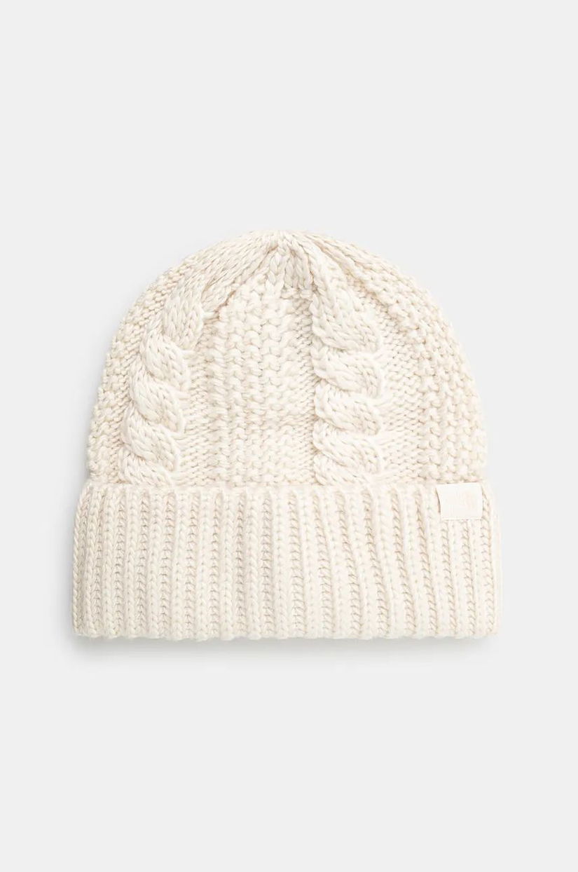 The North Face căciulă Oh Mega Beanie culoarea bej, din tricot gros, NF0A7WJJQLI1