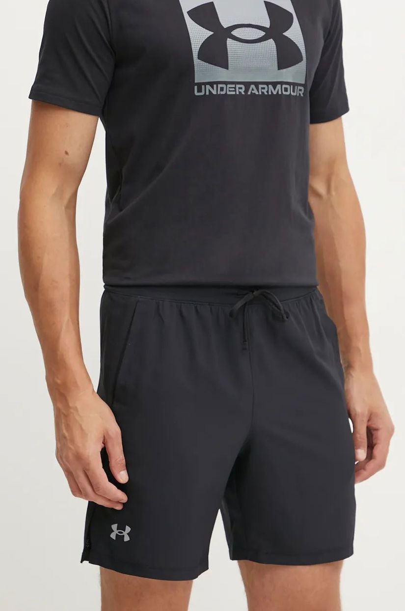 Under Armour pantaloni scurți de alergare Launch 7 Unlined culoarea negru, 1382622