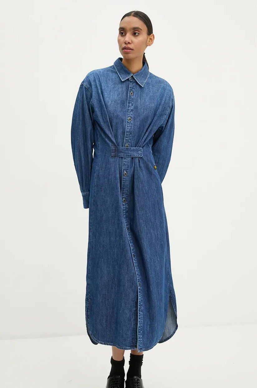 G-Star Raw rochie din denim maxi, drept, D25183-D252