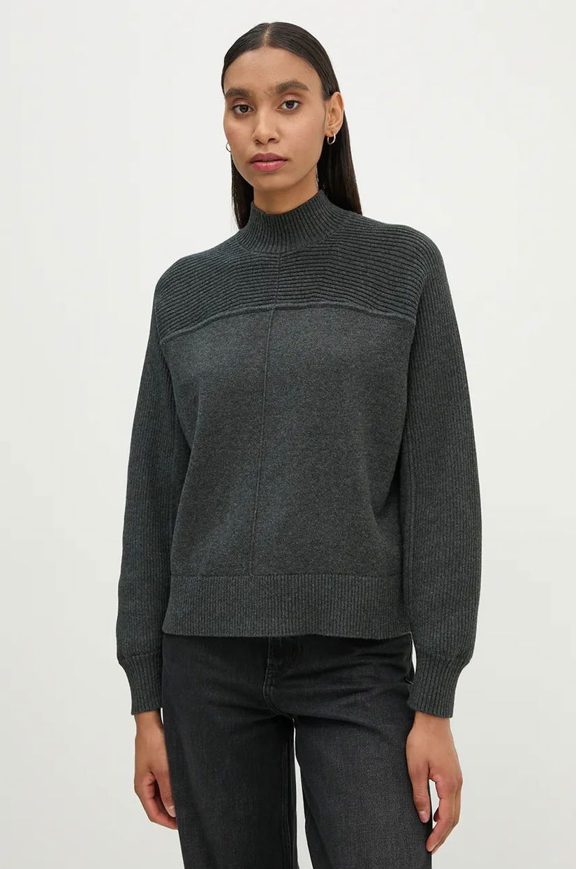 G-Star Raw pulover din amestec de cașmir culoarea gri, cu turtleneck, D25218-D771