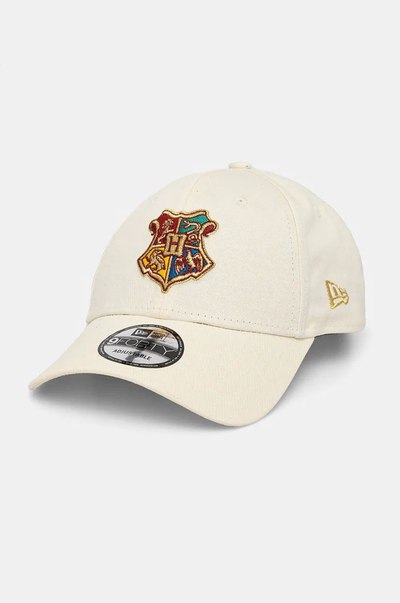 New Era șapcă WB HARRY POTTER DEATHLY HOLLOW PT 2 culoarea bej, cu imprimeu, 60565348