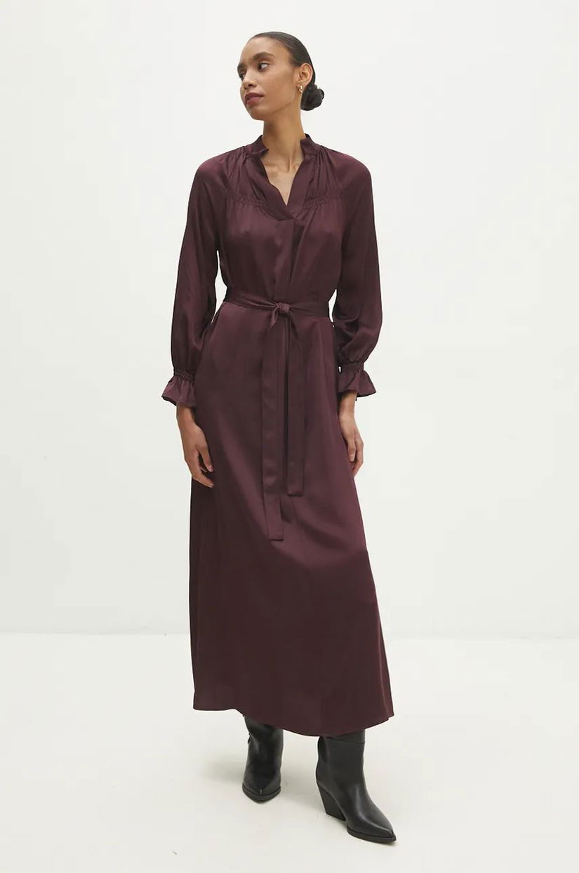 Answear Lab rochie culoarea bordo, maxi, evazati