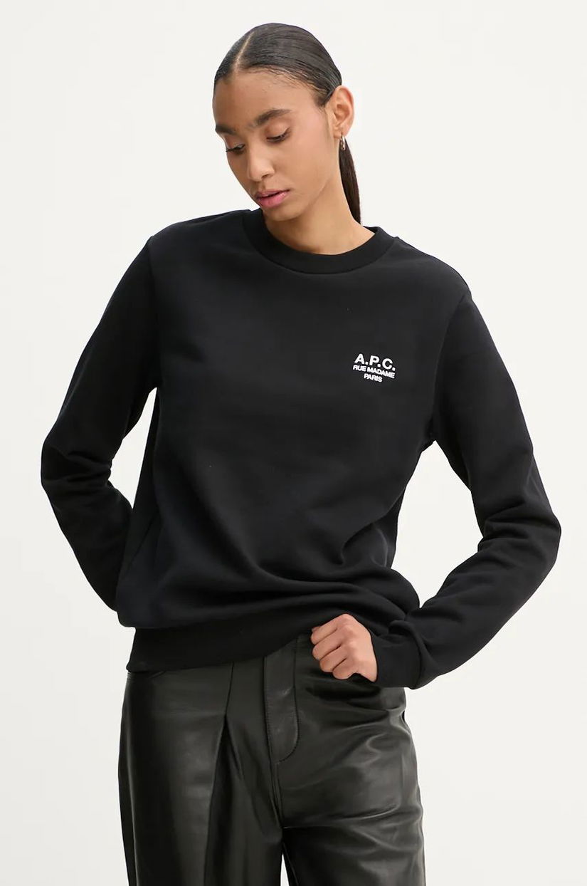 A.P.C. bluza standard rue madame GOTS culoarea negru, cu imprimeu, COHBV.M27913