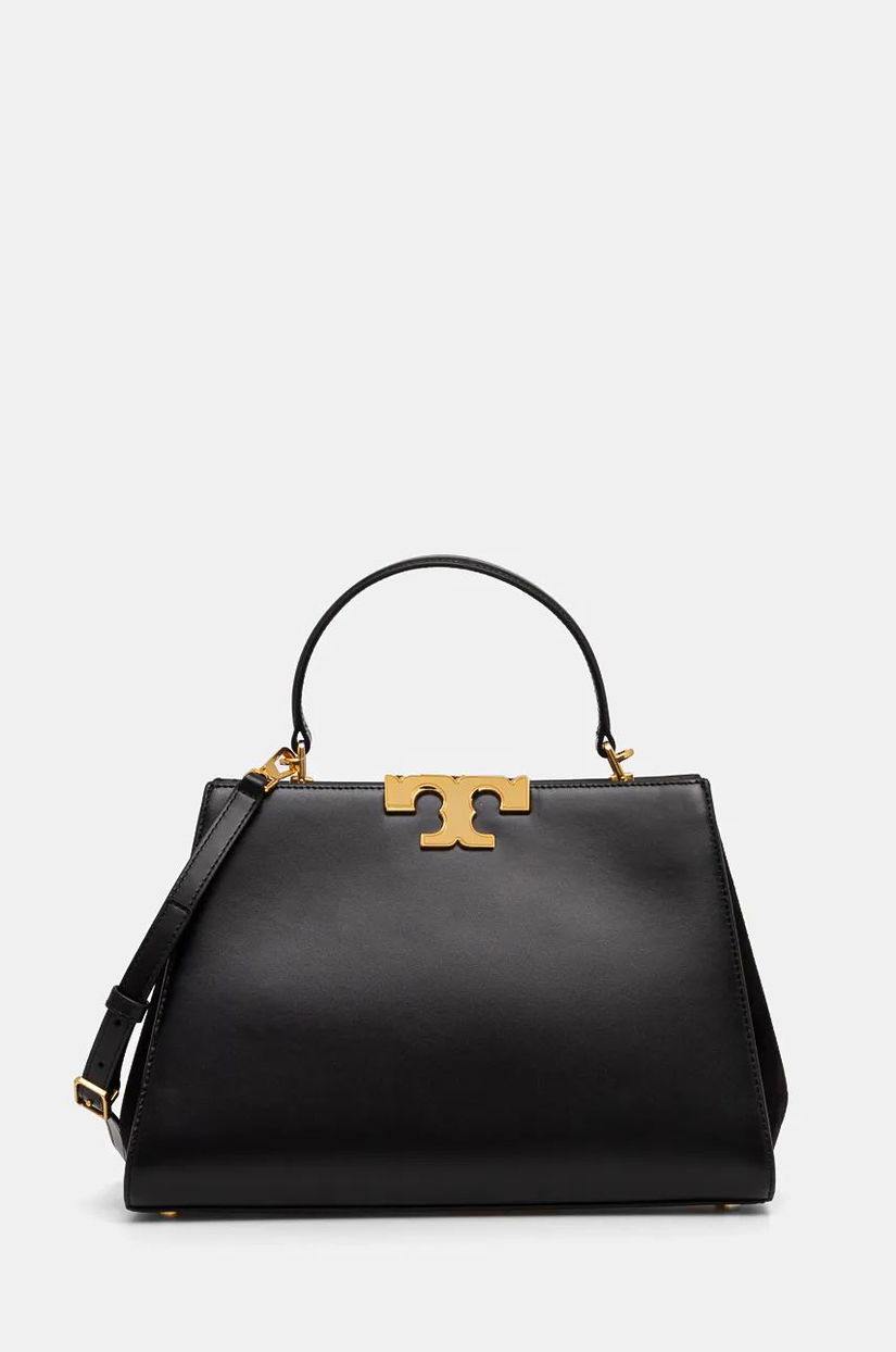 Tory Burch poseta de piele Eleanor culoarea negru, 137312