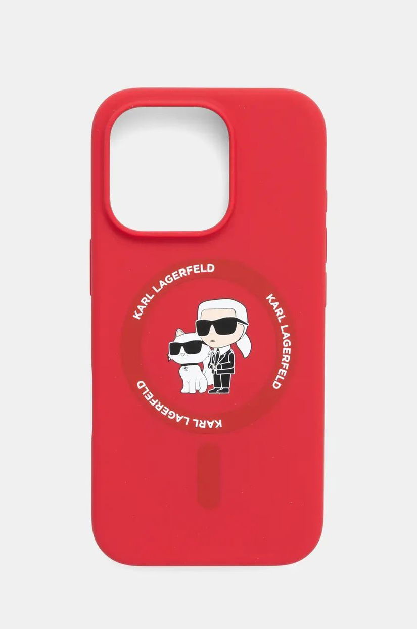 Karl Lagerfeld etui pentru telefon iPhone 16 Pro 6.3 culoarea rosu, KLHMP16LSCMKCRHR