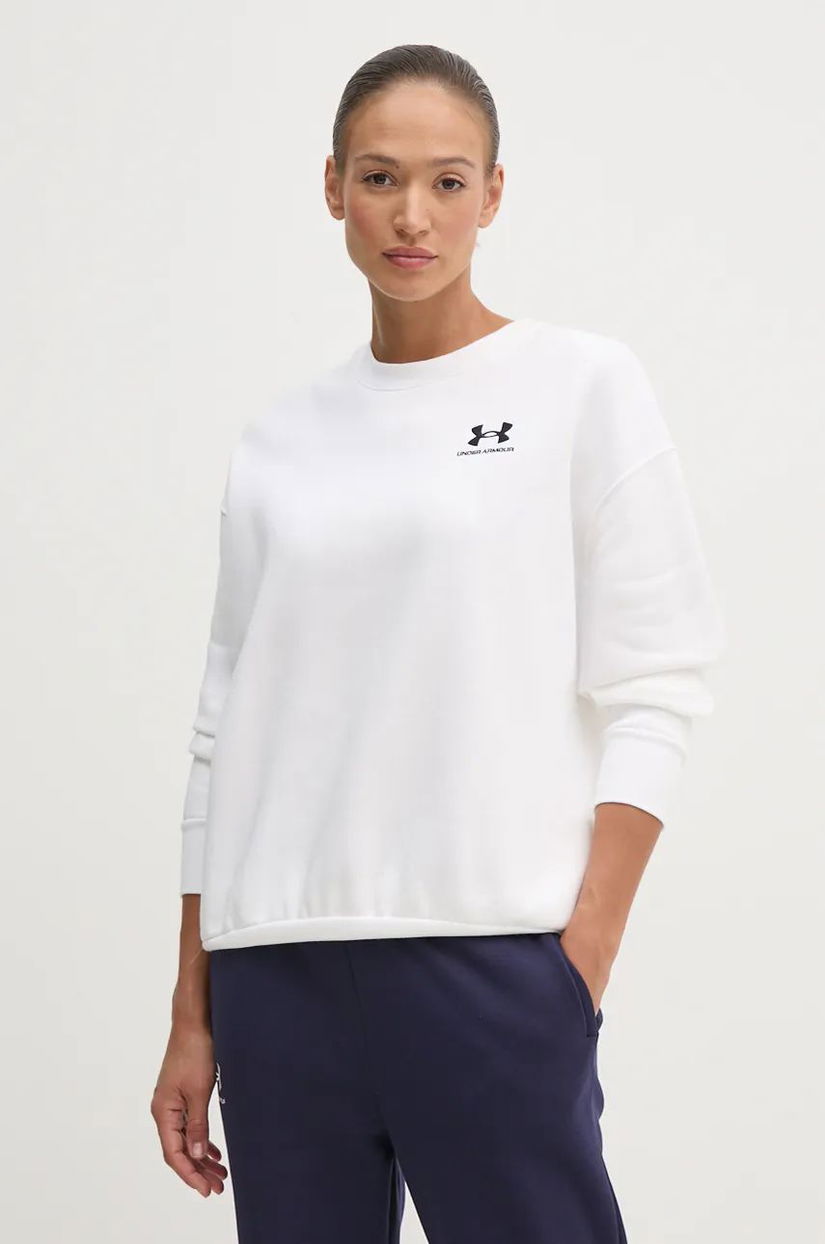 Under Armour bluza femei, culoarea alb, cu imprimeu