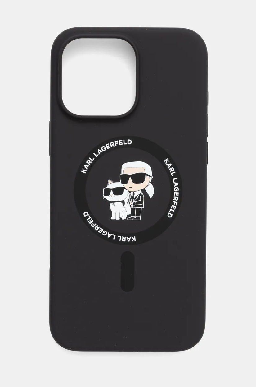 Karl Lagerfeld etui pentru telefon iPhone 16 Pro Max 6.9 culoarea negru, KLHMP16XSCMKCRHK