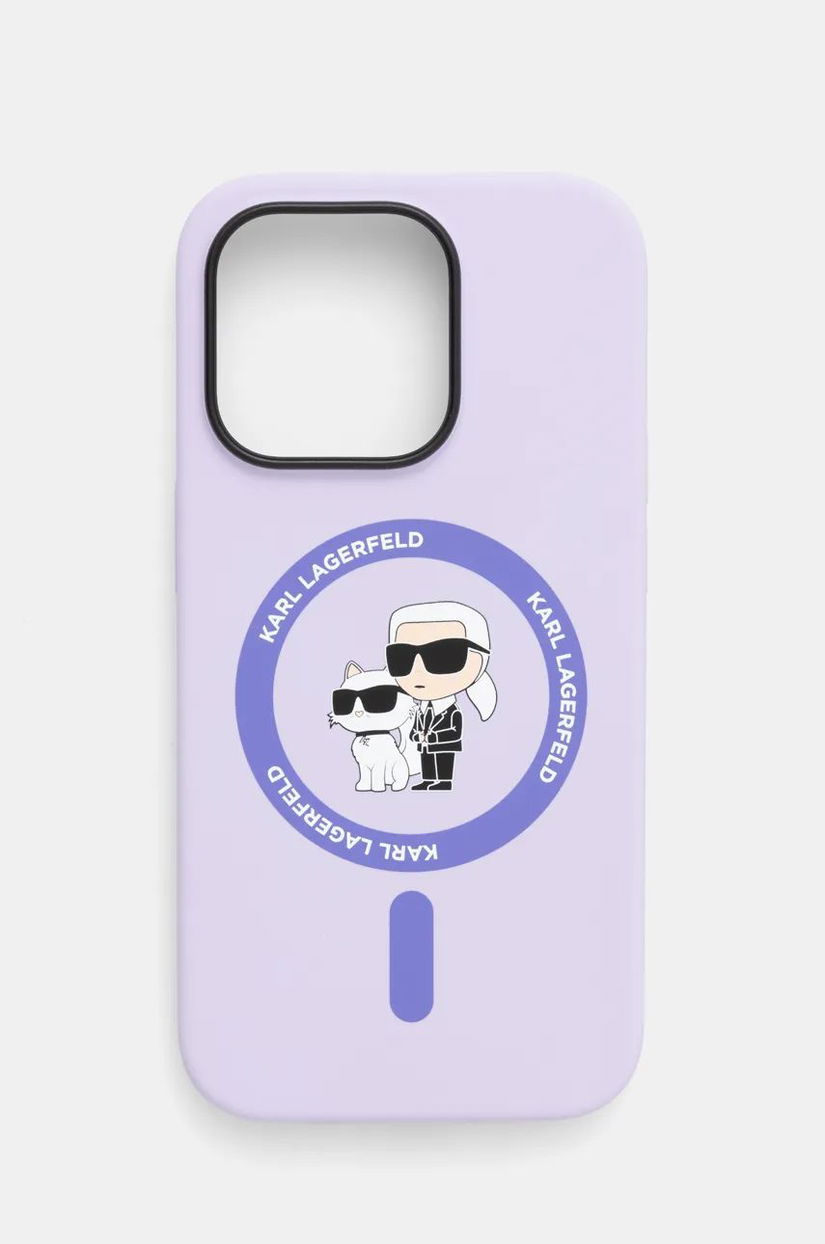 Karl Lagerfeld etui pentru telefon iPhone 14 Pro 6.1 culoarea violet, KLHMP14LSCMKCRHU