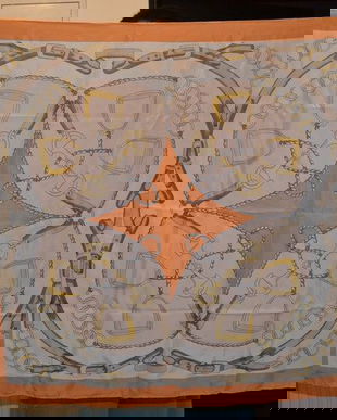 Eșarfa mătase print ecvestru