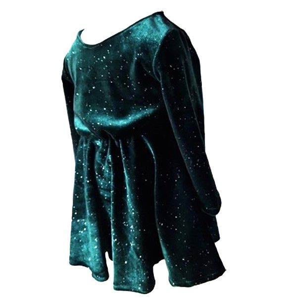 Rochie Velvet Princess Catifea verde smarald 5-6ani