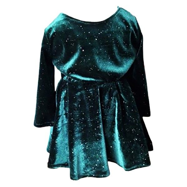 Rochie Velvet Princess Catifea verde smarald 5-6ani