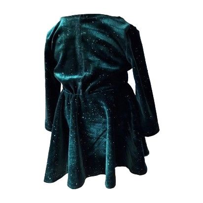 Rochie Velvet Princess Catifea verde smarald 4-5ani