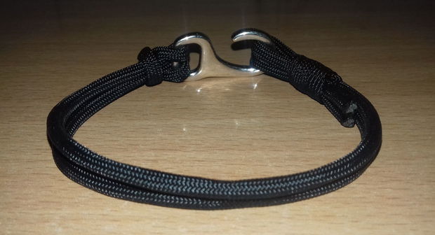 Brățară neagră reglabilă din paracord SUA și închizătoare lock