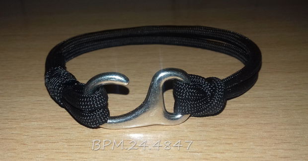 Brățară neagră reglabilă din paracord SUA și închizătoare lock