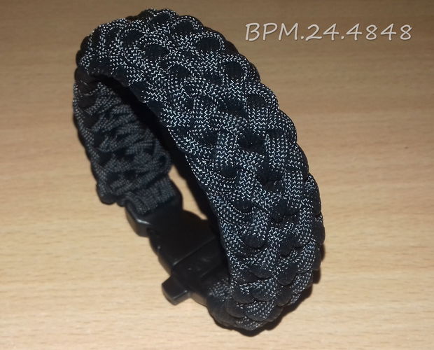 Brățară fixă paracord SUA cu închizătoare trident cu fluier