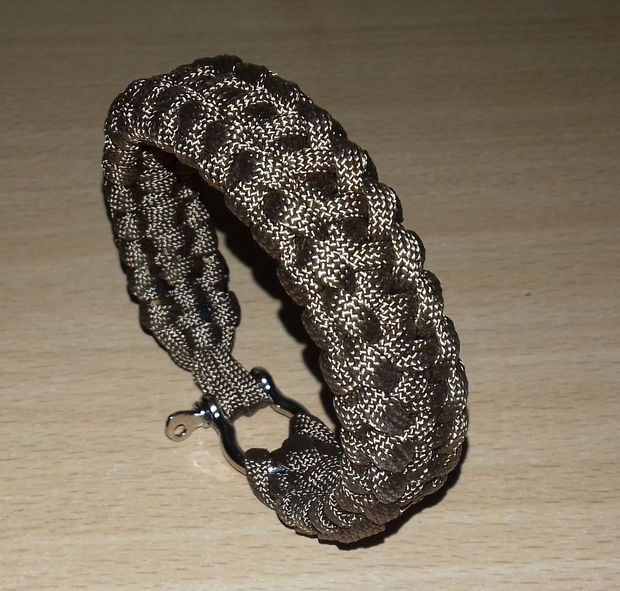 Brățară paracord maro bej Slovenia cu închizătoare metalică