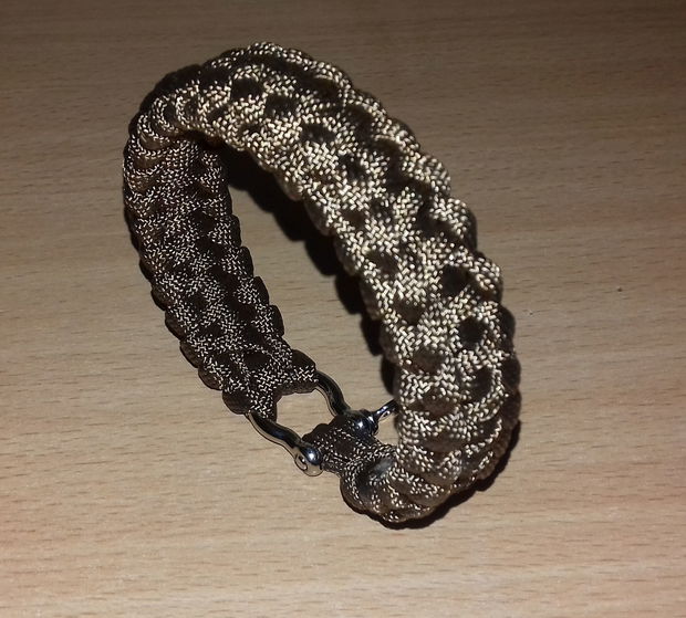 Brățară paracord maro bej Slovenia cu închizătoare metalică