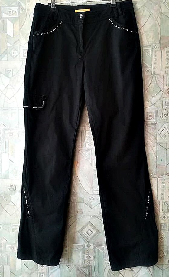 pantaloni / blugi negri bumbac , Crisca