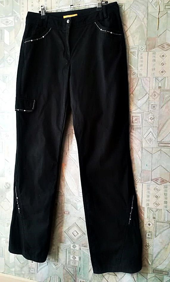 pantaloni / blugi negri bumbac , Crisca