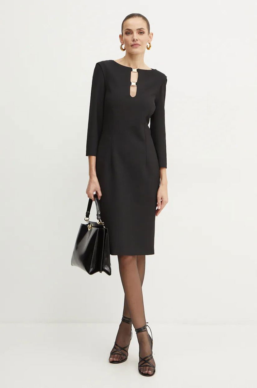 Simona Corsellini rochie culoarea negru, mini, mulata, A24CPAB007