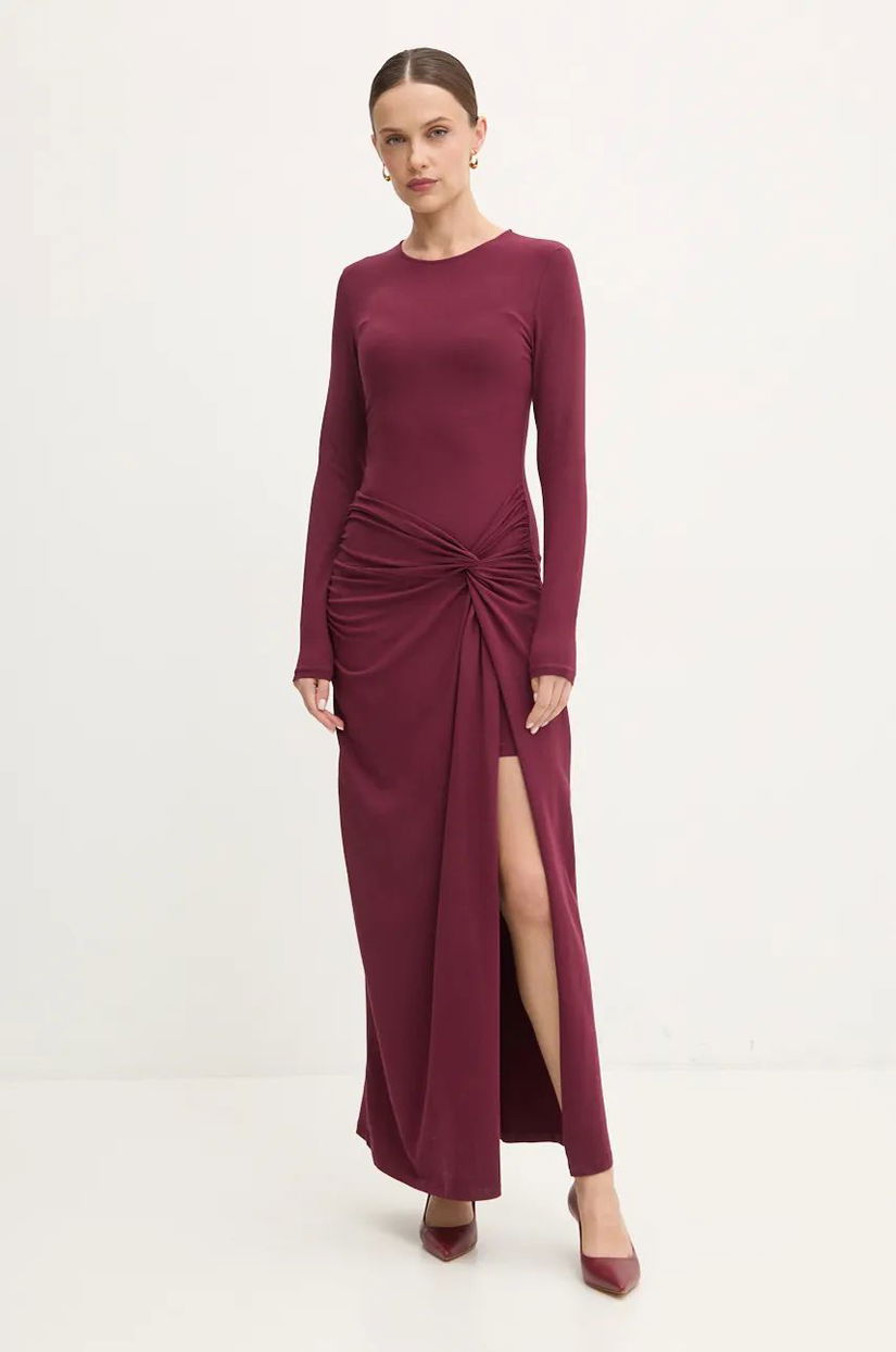 Answear Lab rochie culoarea bordo, maxi, mulata