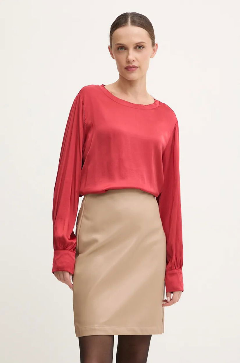 Answear Lab bluza femei, culoarea rosu, neted