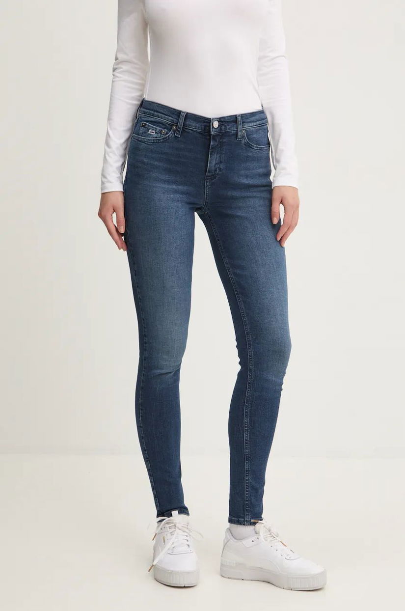 Tommy Jeans jeansi femei, culoarea albastru marin, DW0DW19535