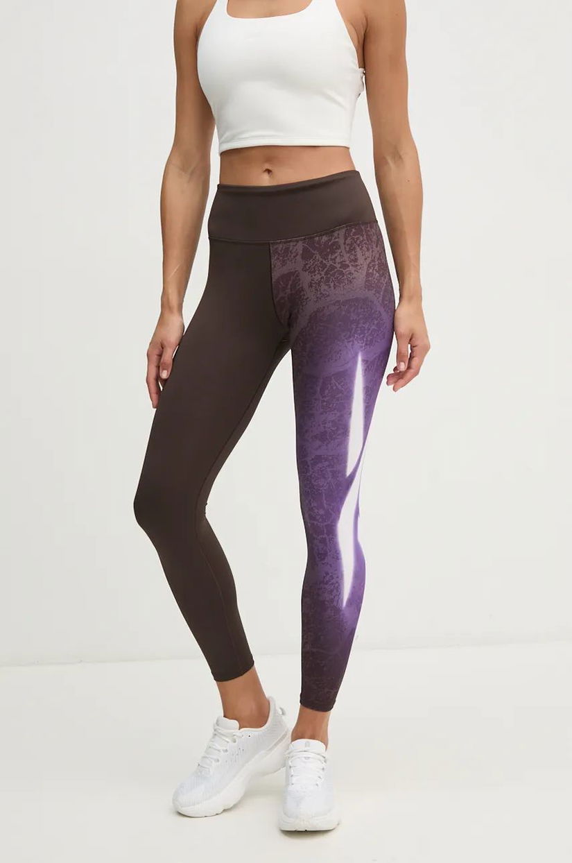 Reebok leggins de antrenament LUX Collection culoarea maro, modelator, 100205574