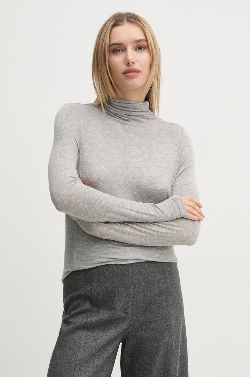 Pepe Jeans pulover ELVA femei, culoarea gri, light, cu turtleneck, PL505961