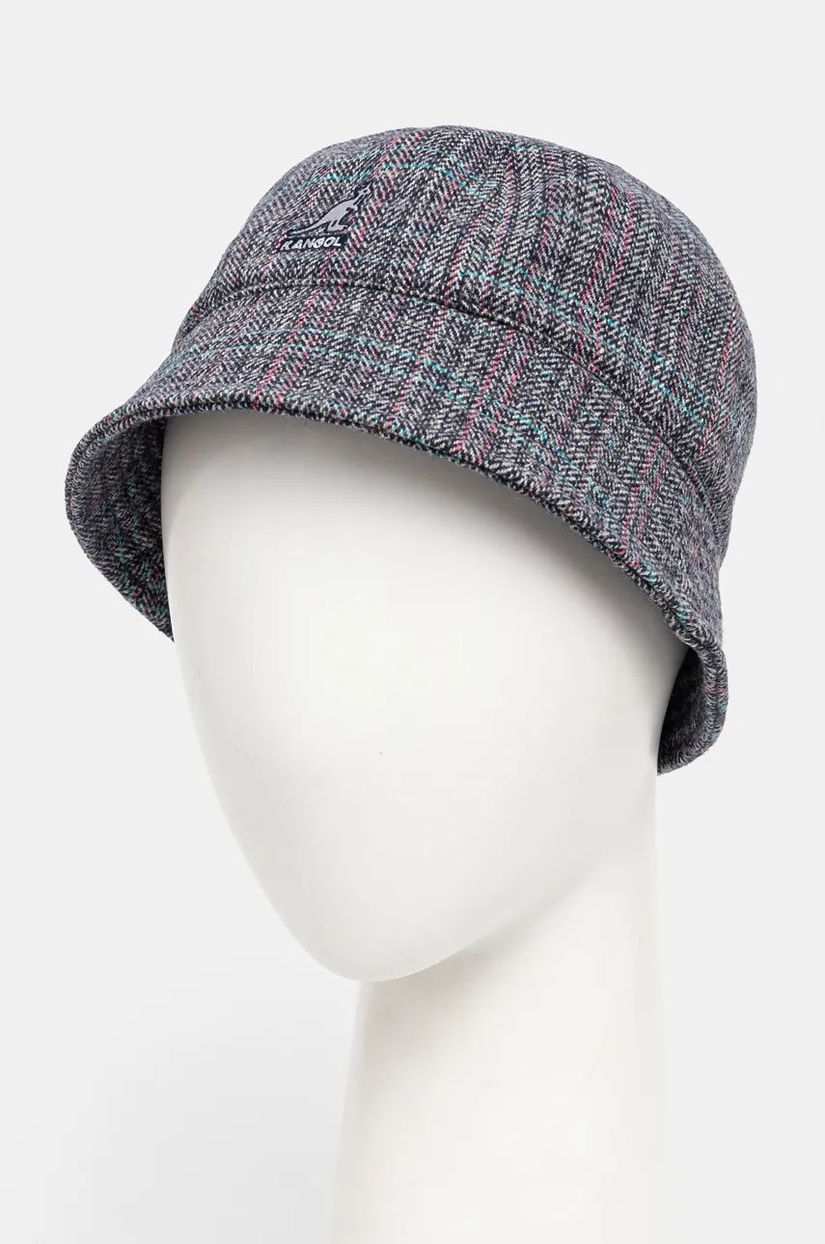 Kangol palarie WARPED HERRINGBONE DOME culoarea albastru marin, K5430.NG411