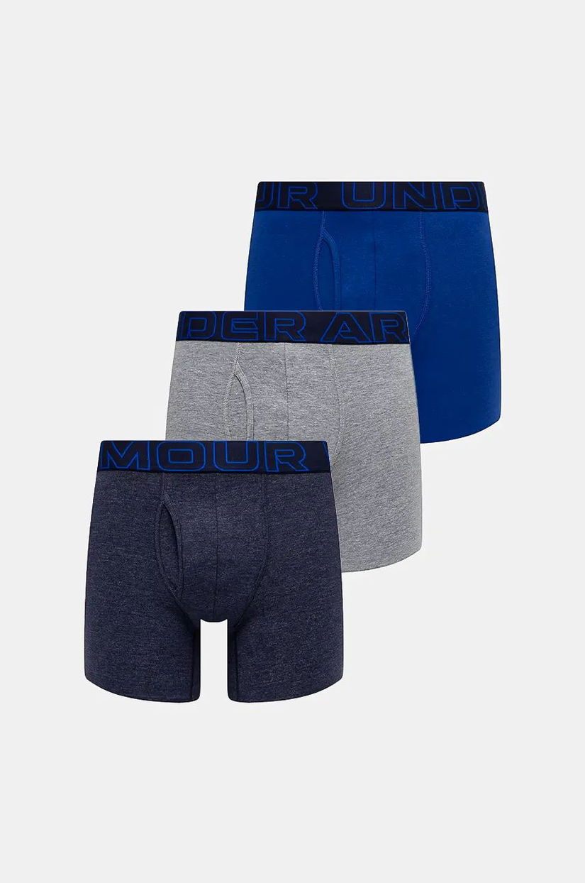 Under Armour boxeri 3-pack barbati, culoarea albastru marin