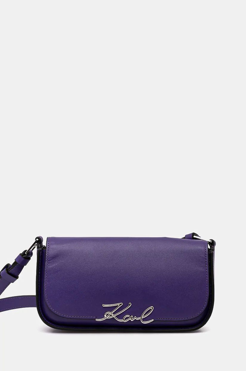 Karl Lagerfeld poseta de piele culoarea violet, 245W3043