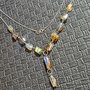 Colier argint labradorit nugget fatetat lant argint boho chic trendy cadou - Transport gratuit